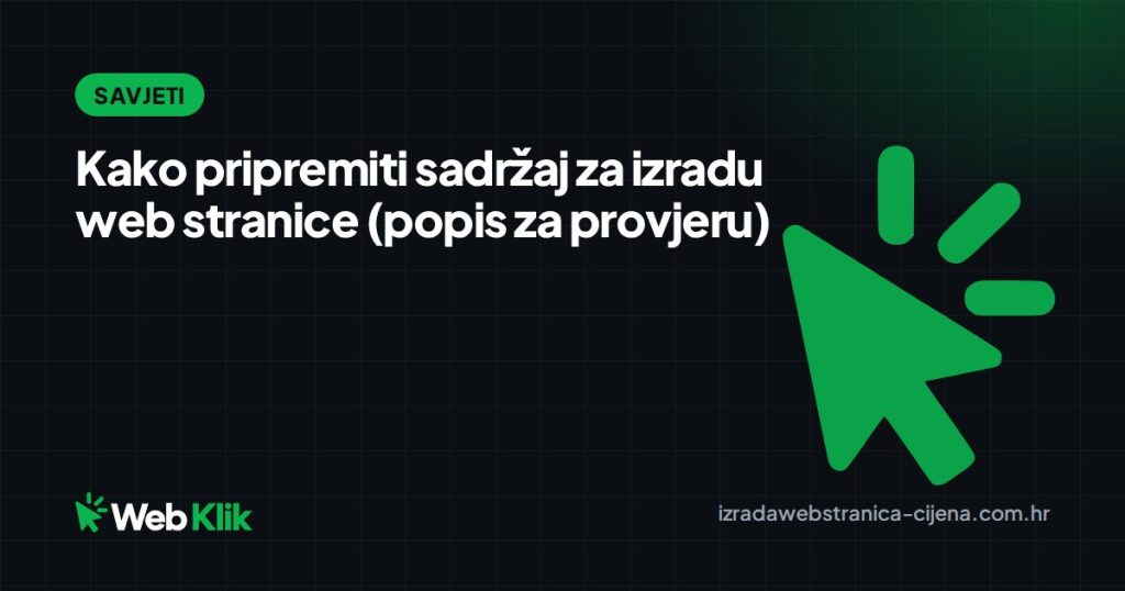 Kako pripremiti sadržaj za izradu web stranice (popis za provjeru)